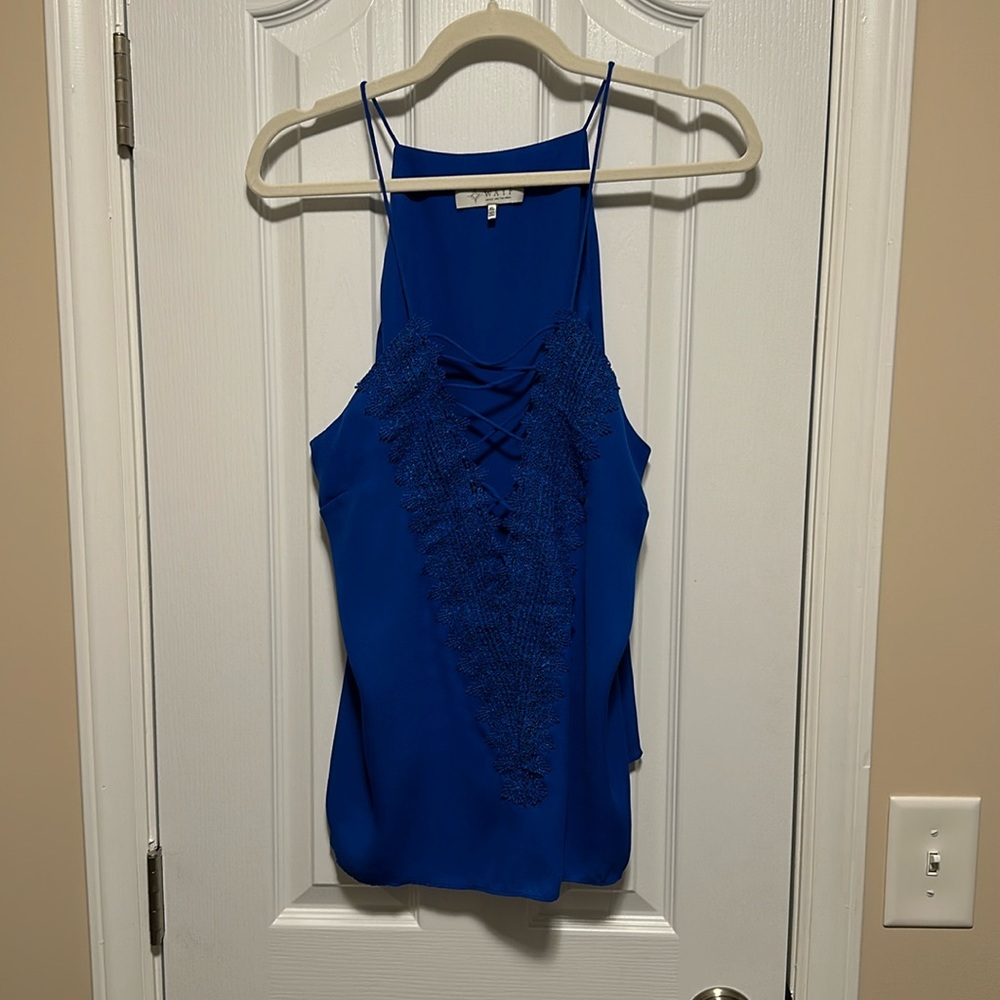 Blue lace blouse